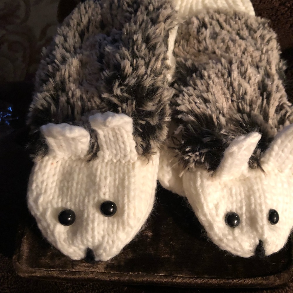 Wool Hedgehog Mittens White